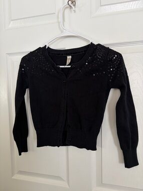 Cherokee Black Sequin Shoulder Cardigan